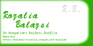 rozalia balazsi business card