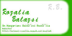 rozalia balazsi business card